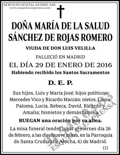 María de la Salud Sánchez de Rojas Romero